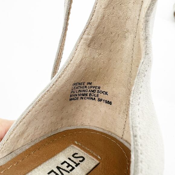 Steve‎ Madden Grey Suede Ankle Strap Open Toe Heels Sandal 9 - Picture 6 of 6